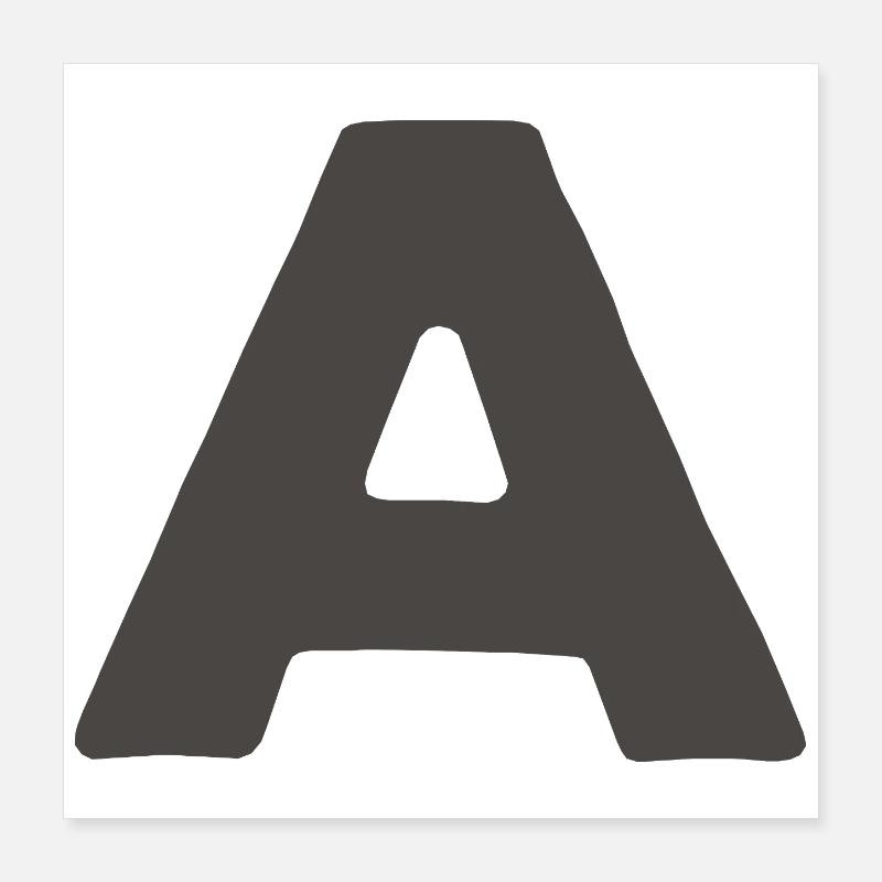 Minimal Letter A Bold Monogram Typography Poster 16" x 16" (40x40 cm)