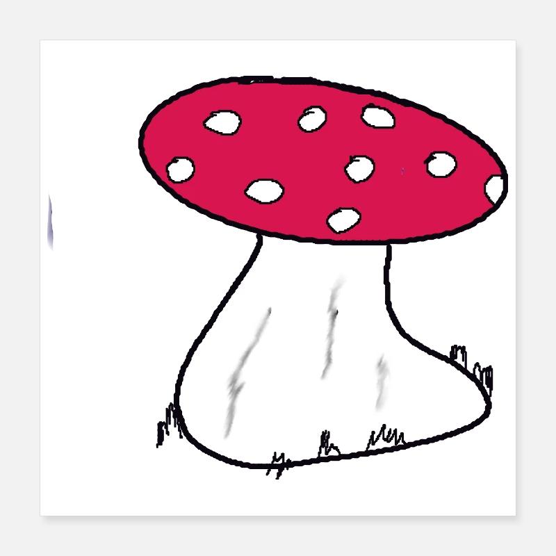 Motif de dessin animé Red Toadstool Poster 40 x 40 cm