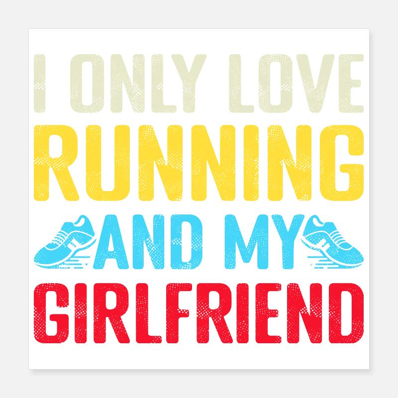 Course à pied J’aime seulement les marathoniens Poster 40 x 40 cm
