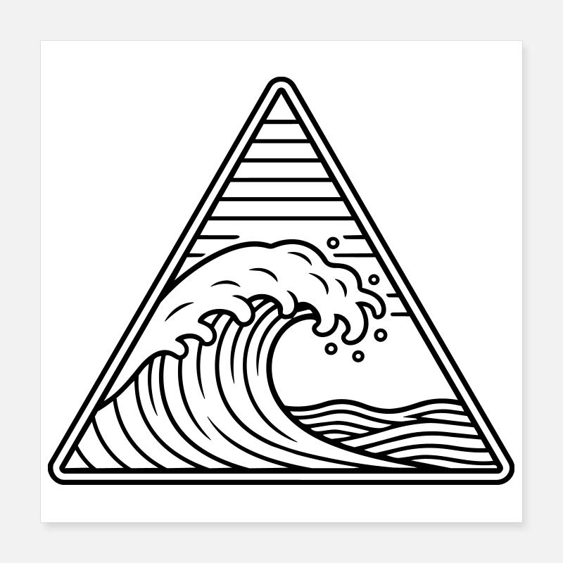 Vague de mer Poster 40 x 40 cm