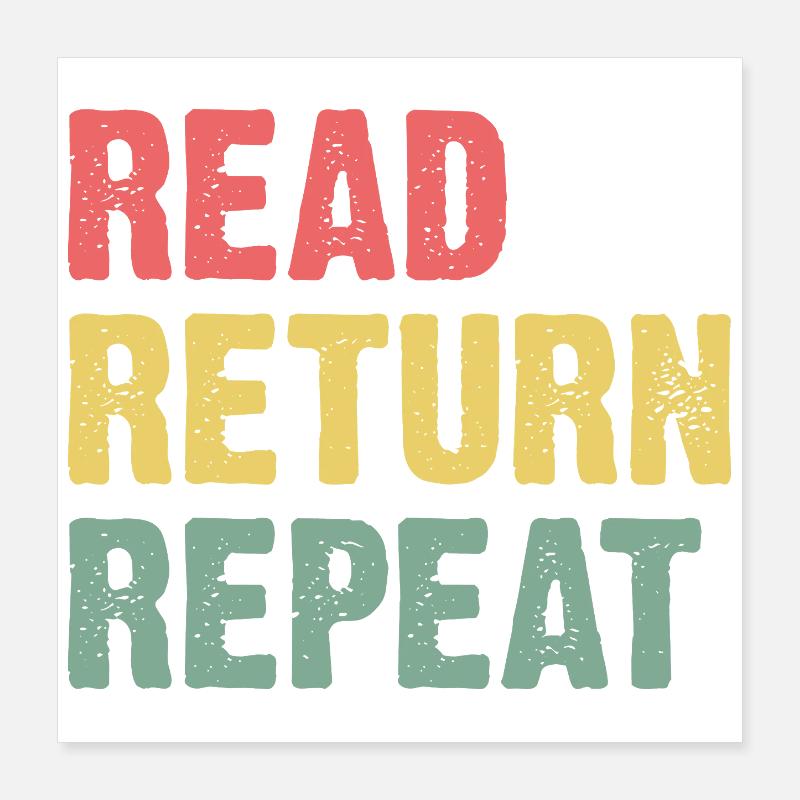 Read Return Repeat - Pastel Typo Poster 16" x 16" (40x40 cm)