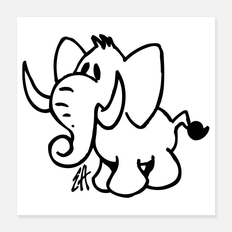 Elefant Poster 40x40 cm