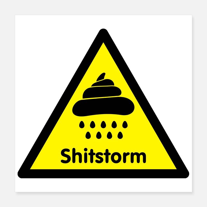 Caution shit / flame was [2 color] Poster 16" x 16" (40x40 cm)