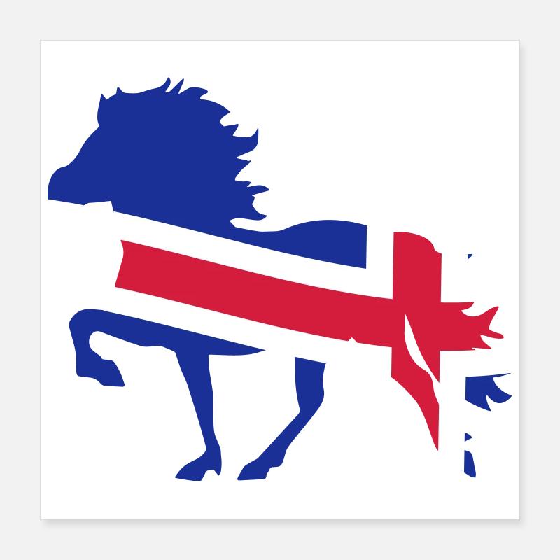Drapeau islandais pour les chevaux Poster 40 x 40 cm