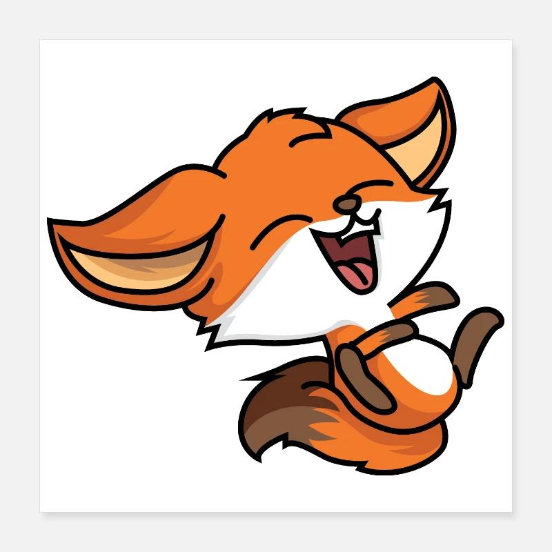 Laughing Fox Poster 16" x 16" (40x40 cm)
