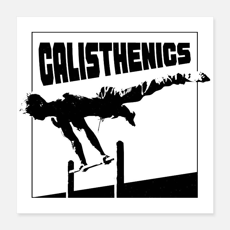 Calisthenics Planche Pose Silhouette Poster 16" x 16" (40x40 cm)