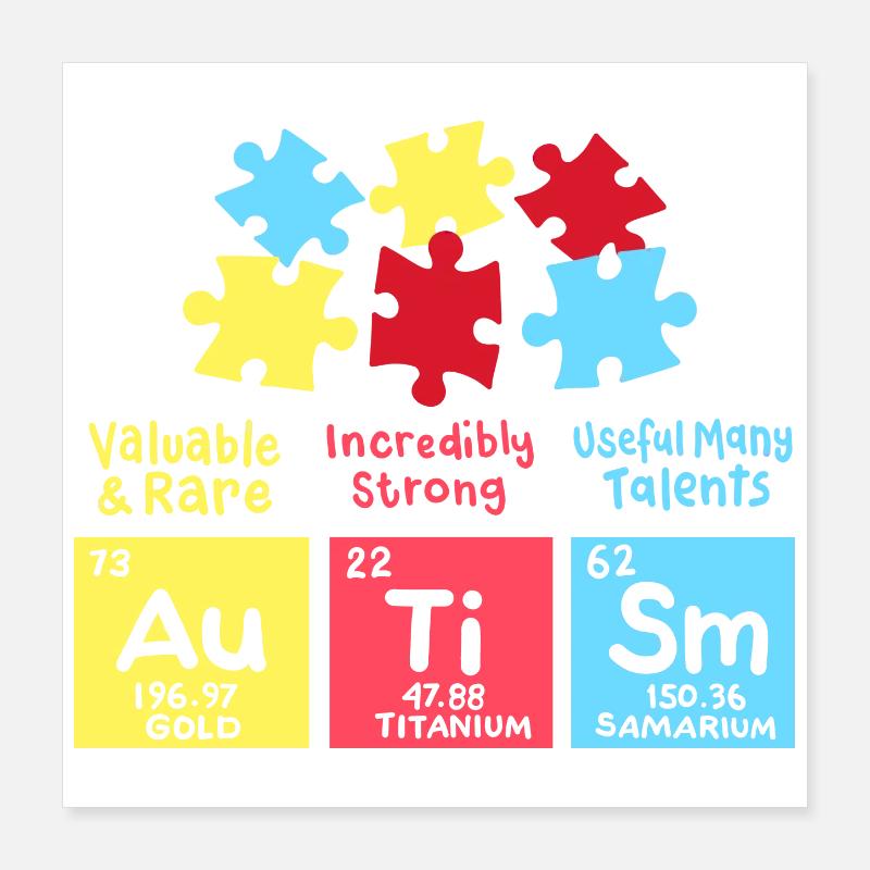 Autismus Bewusstsein Poster 40x40 cm