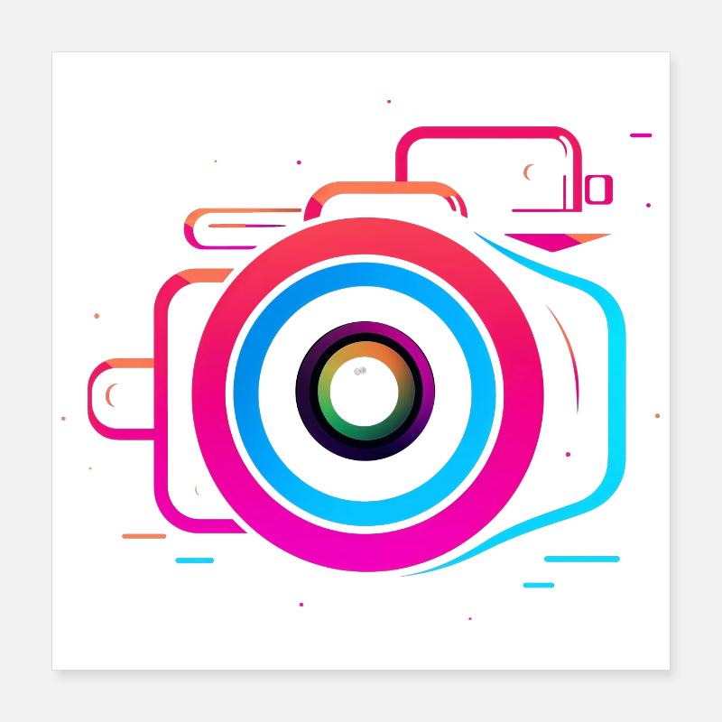 Caméra style Synthwave Poster 40 x 40 cm