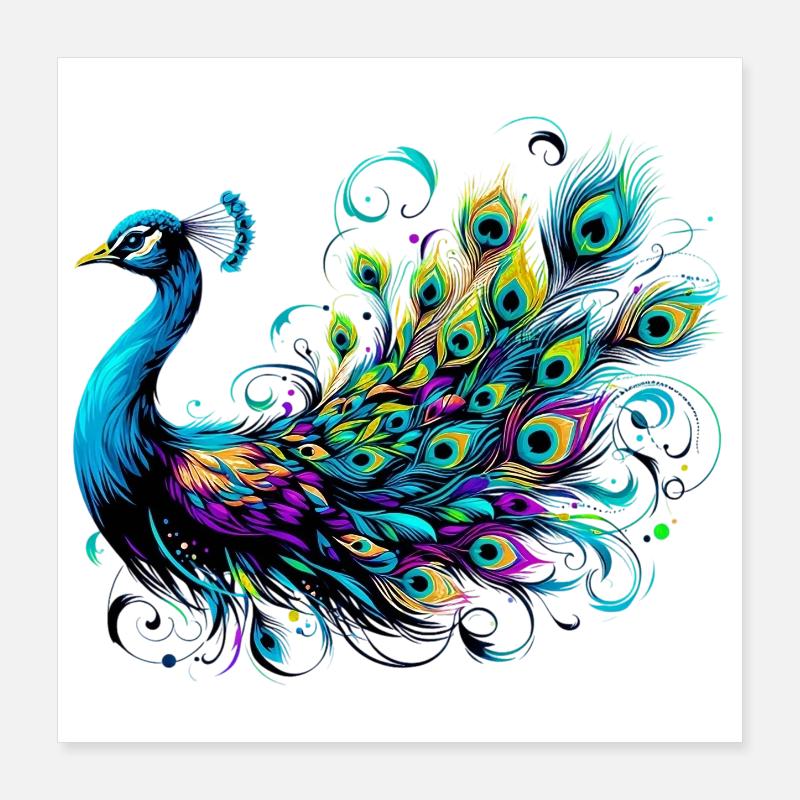 Peacock Poster 16" x 16" (40x40 cm)