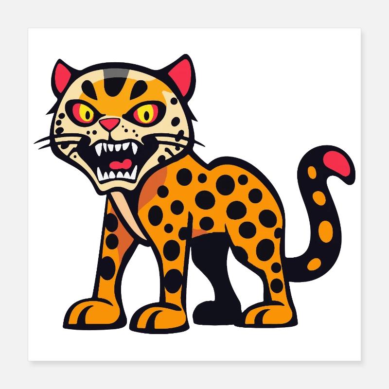 Leopard Halloween Comic Lustig Poster 40x40 cm