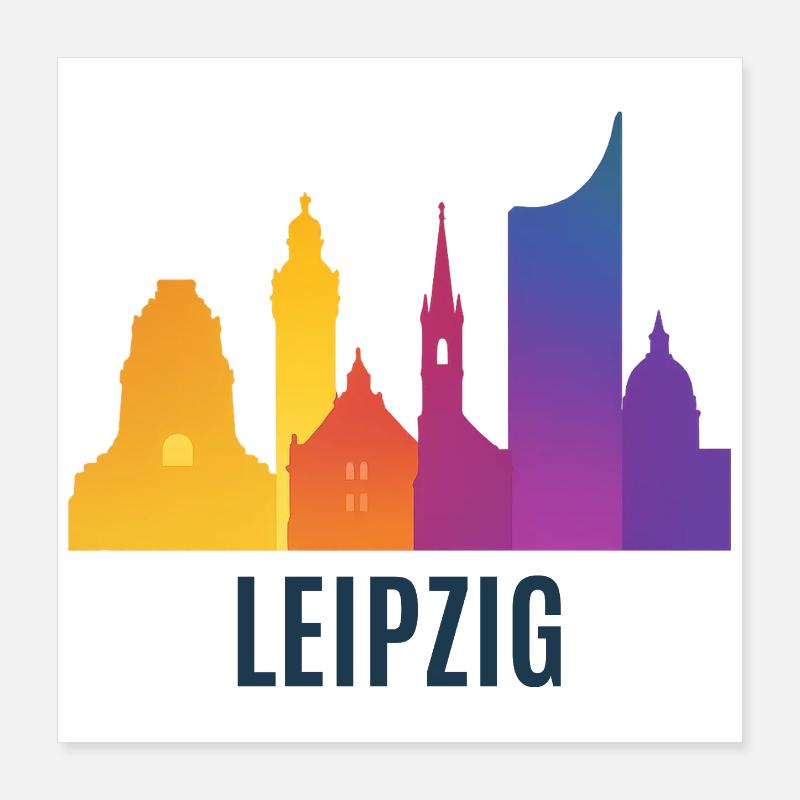 Pente de la ligne d’horizon de Leipzig Poster 40 x 40 cm