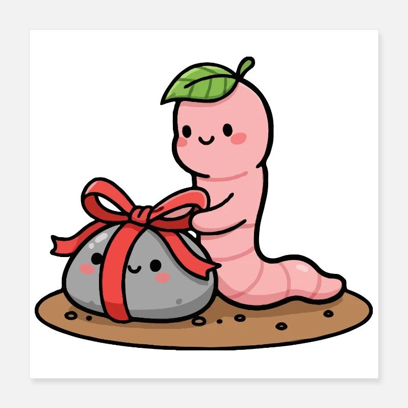 Small worm with Gift Poster 16" x 16" (40x40 cm)
