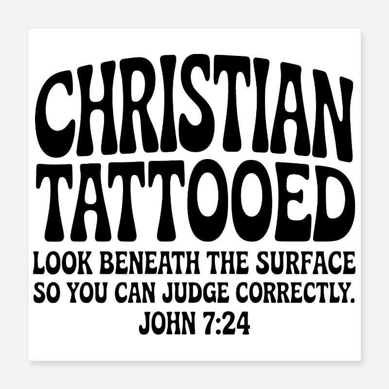 Christian Tätowiert Poster 40x40 cm