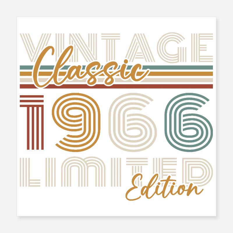 1966 Vintage Retro Geburtstagsgeschenk Poster 40x40 cm