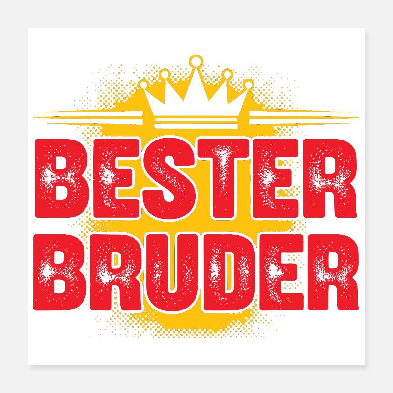 Bester Bruder Krone Retro Look Poster 40x40 cm