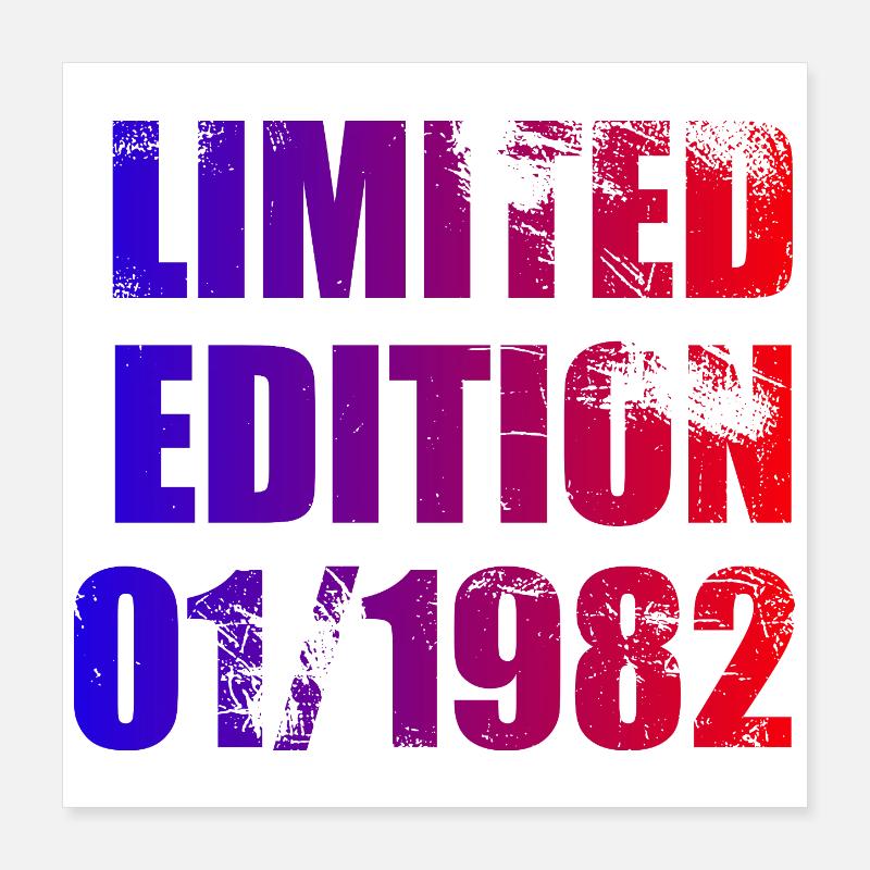 44. Geburtstag Limited Edition 01/1982 Poster 40x40 cm