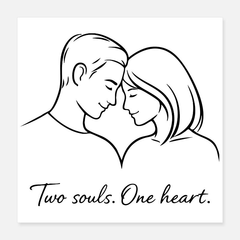 Two souls, one heart Poster 16" x 16" (40x40 cm)
