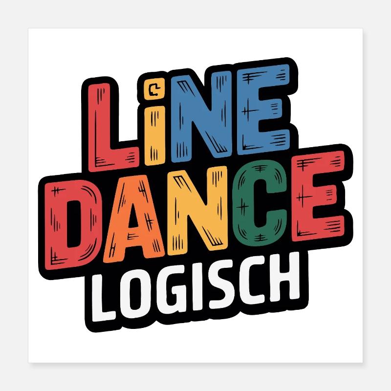 LineDance Logisch Farbig Poster 40x40 cm
