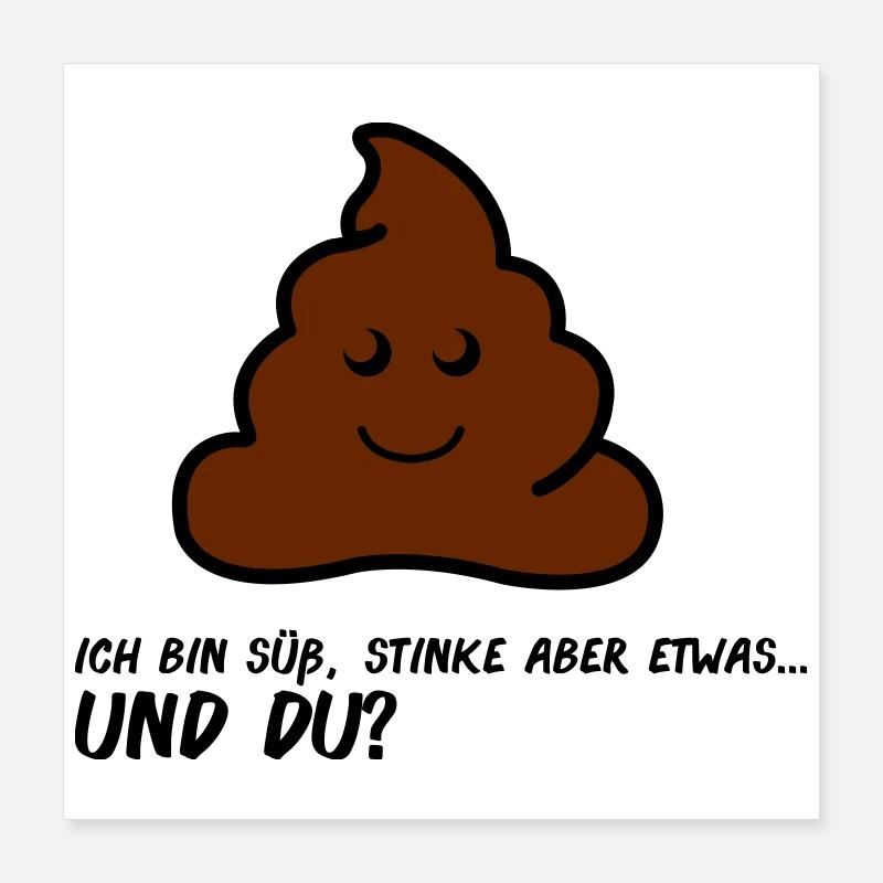 Friendly Poo AA Face de comique Poster 40 x 40 cm