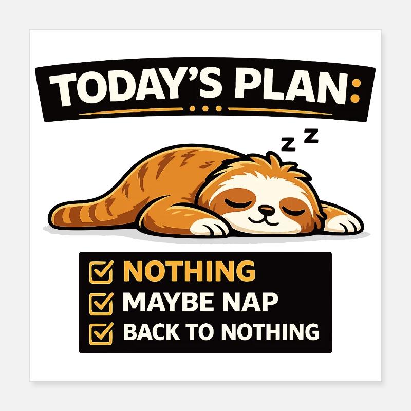 Heuteplan: Katzen-Nickerchen-Checkliste Poster 40x40 cm