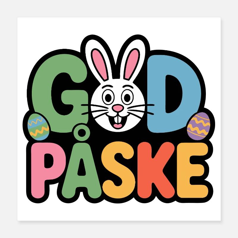 Cute Easter Bunny Poster 16" x 16" (40x40 cm)