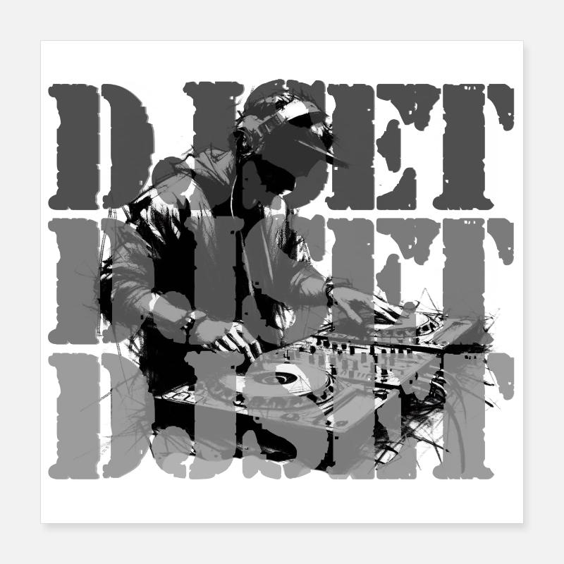 DJ set Poster 40 x 40 cm