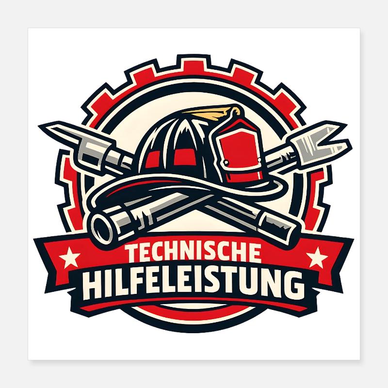 Technische Hilfeleistung Abzeichen Poster 40x40 cm