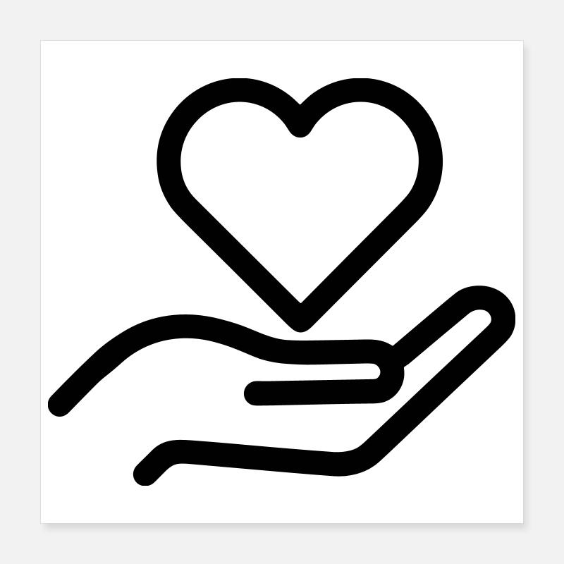 Hand Herz Poster 40x40 cm