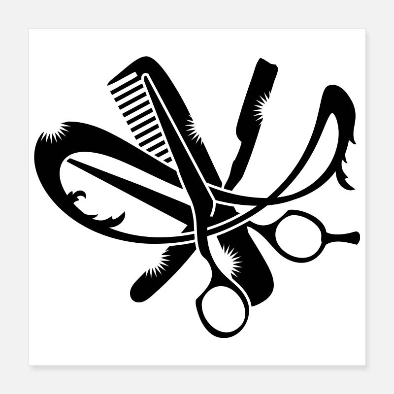 Ein Friseur Logo Poster 40x40 cm