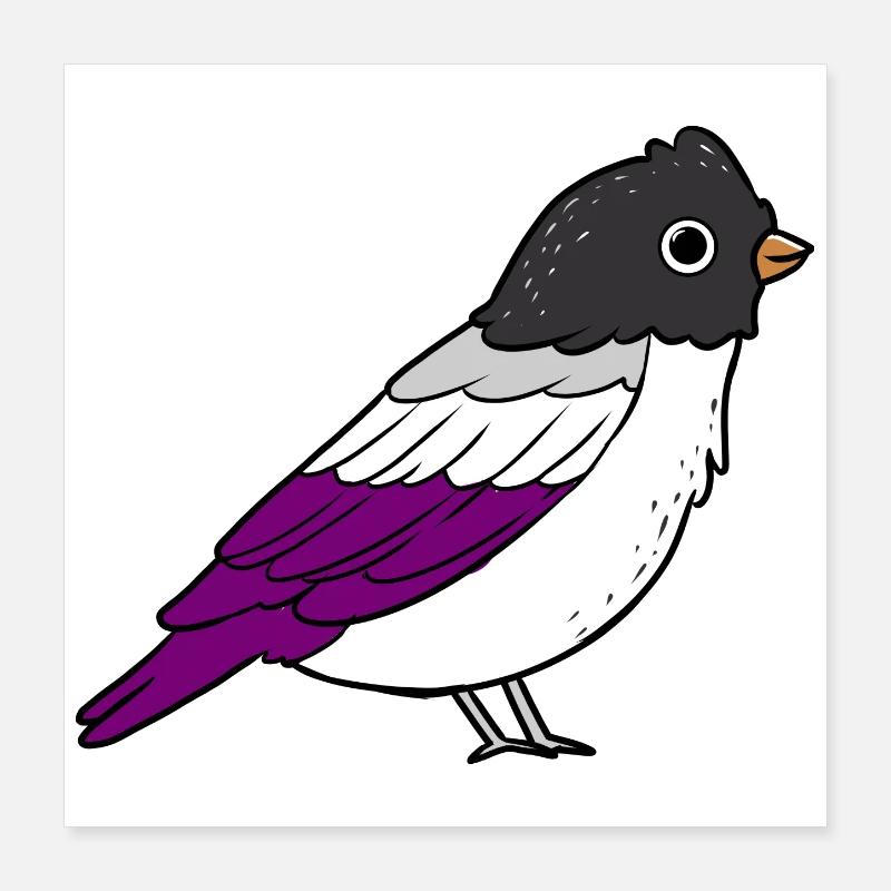 Asexué Bird Ace Pride Poster 40 x 40 cm