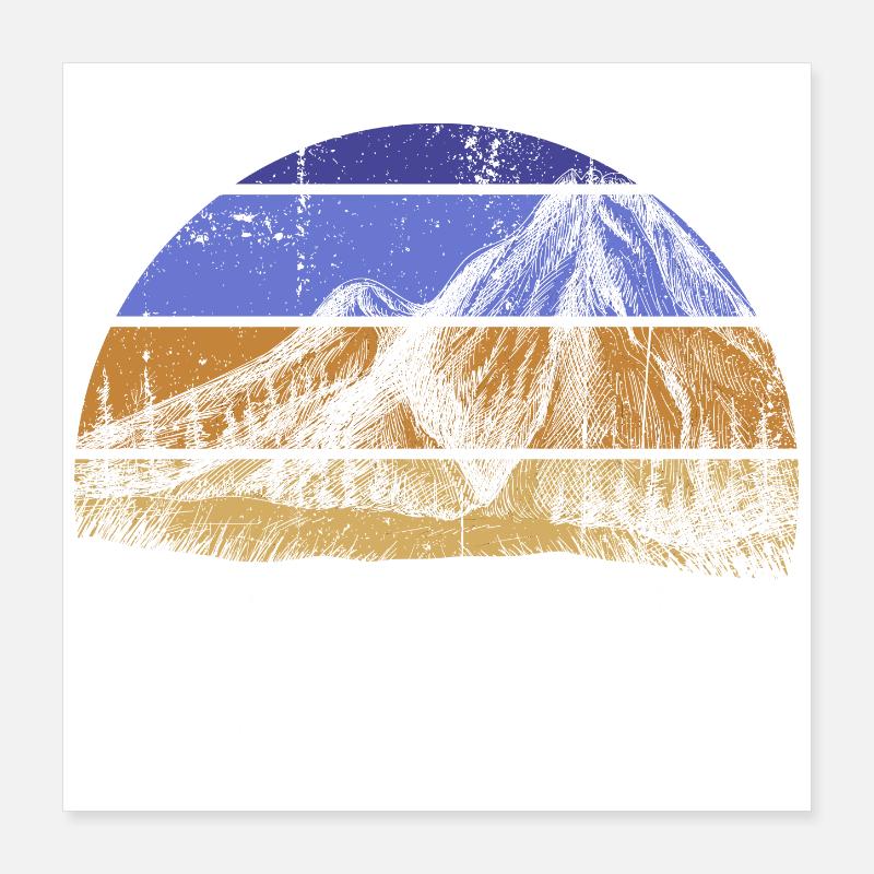 Adventure Mountain Sunset Poster 16" x 16" (40x40 cm)