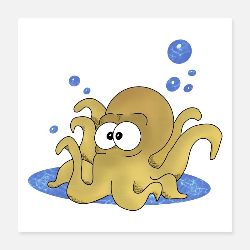 Octopus Poster 16" x 16" (40x40 cm)