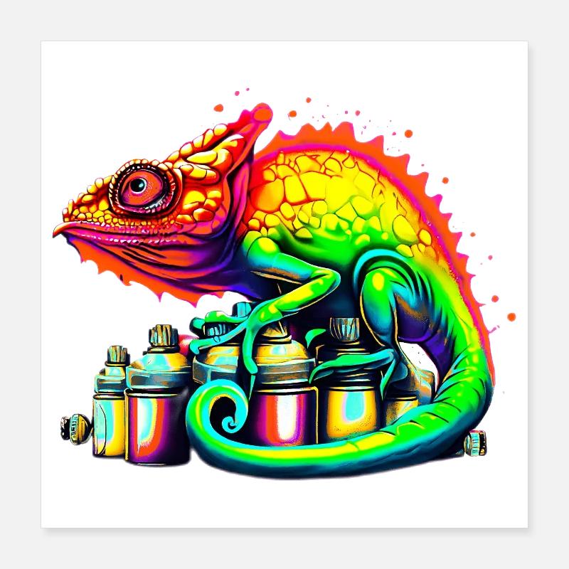 Caméléon Poster 40 x 40 cm