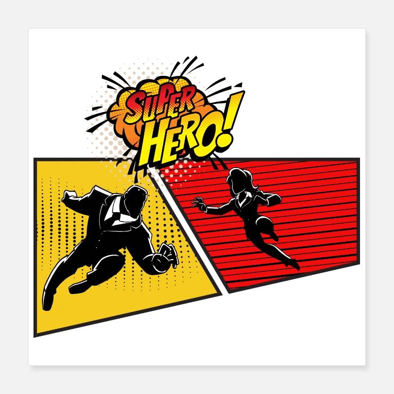 Superhero Pop Art Panel Poster 16" x 16" (40x40 cm)