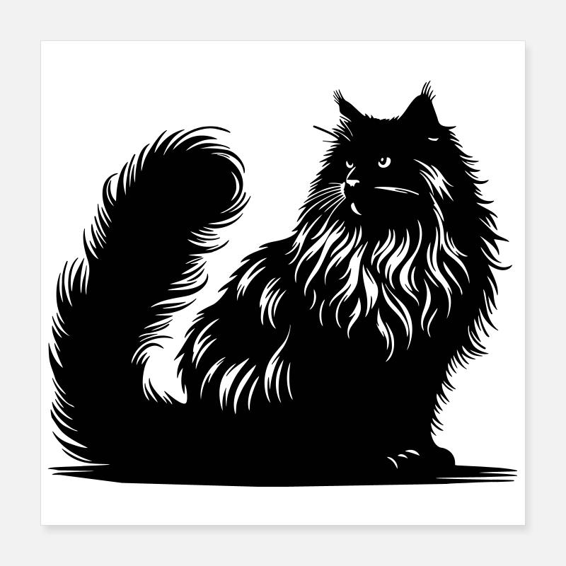 Norwegische Waldkatze Poster 40x40 cm