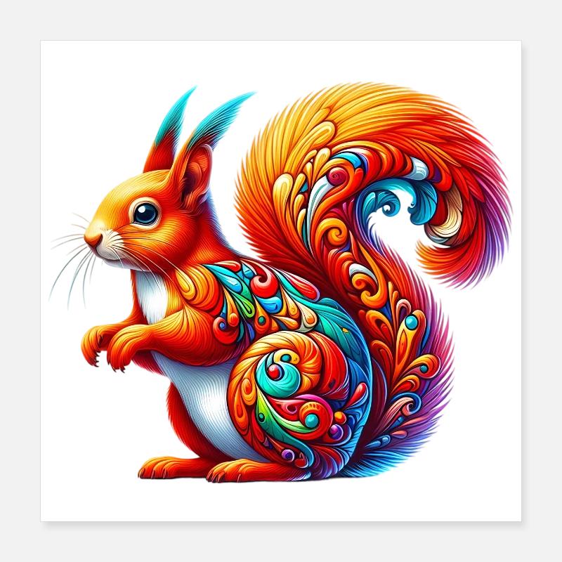 Écureuil Poster 40 x 40 cm