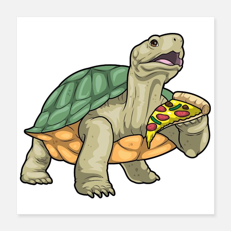 Turtle Pizza Poster 16" x 16" (40x40 cm)