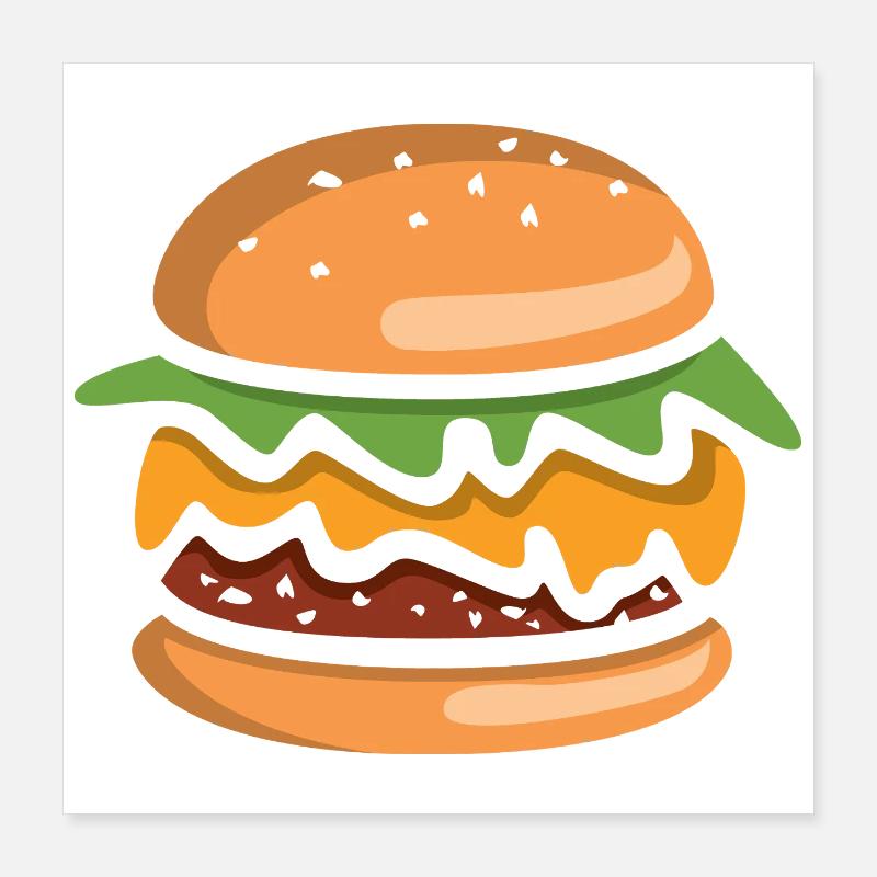 Comic Burger Cheeseburger Poster 40x40 cm