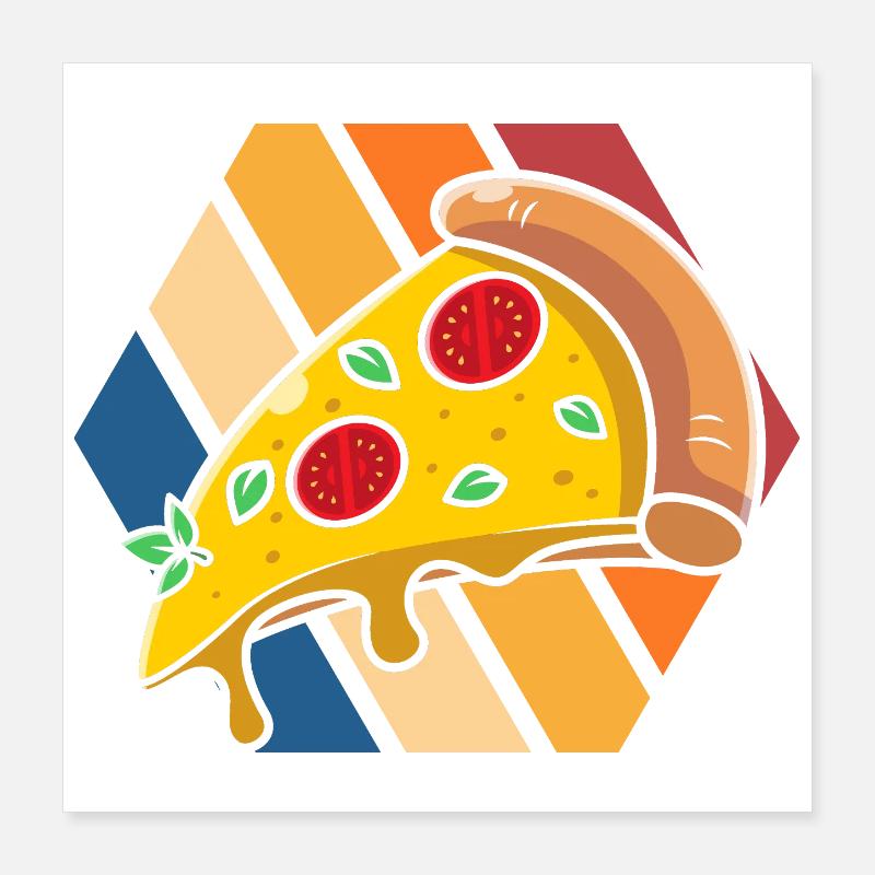 Pizza Pop Art Slice Poster 40x40 cm