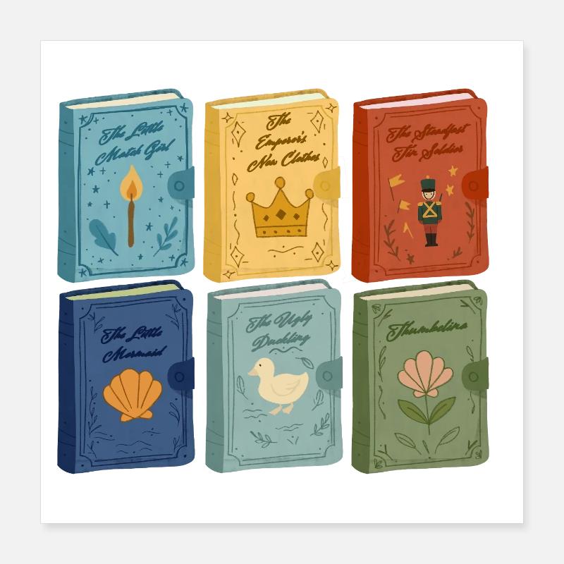 Couvertures de contes de fées Poster 40 x 40 cm