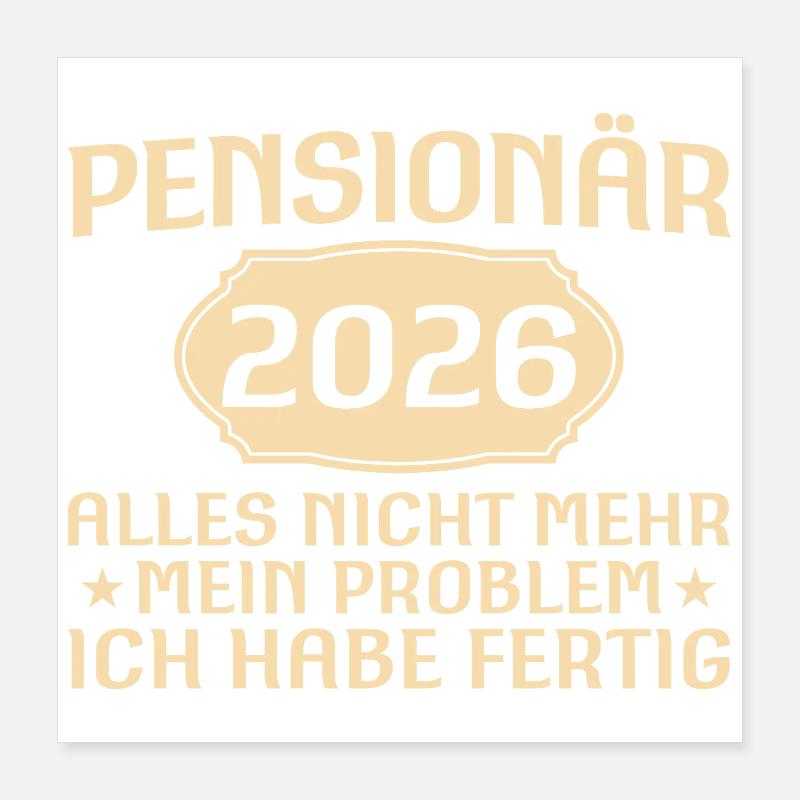 Pension Adieu Collègue Retraité 2026 Poster 40 x 40 cm
