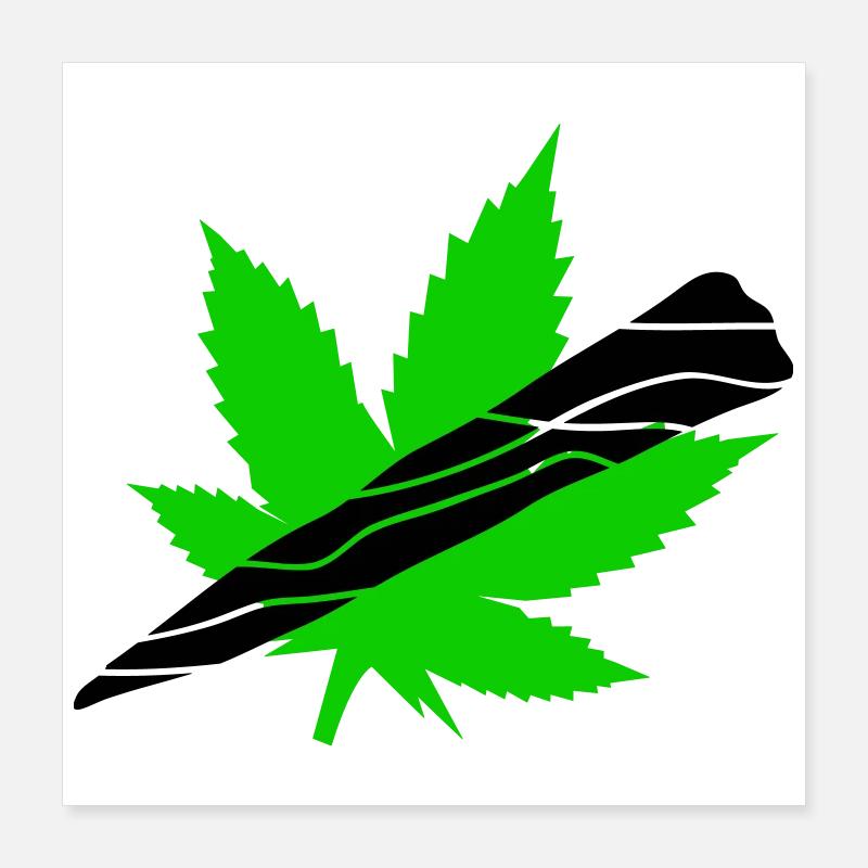 Neon Cannabis Leaf Graphic Poster 16" x 16" (40x40 cm)