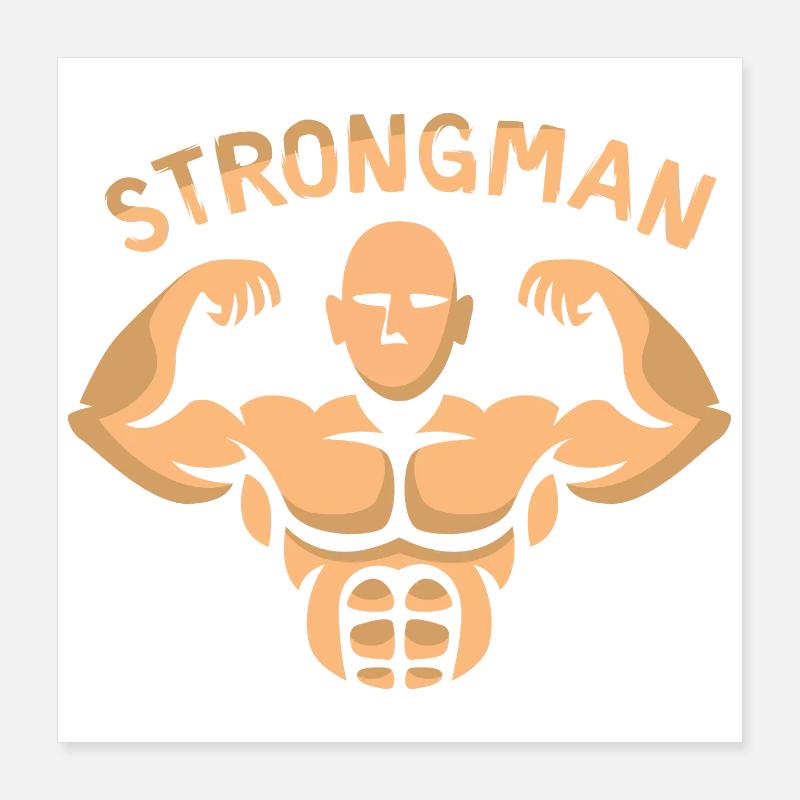 Strongman Bodybuilder – Kraft & Muskelpower Poster 40x40 cm