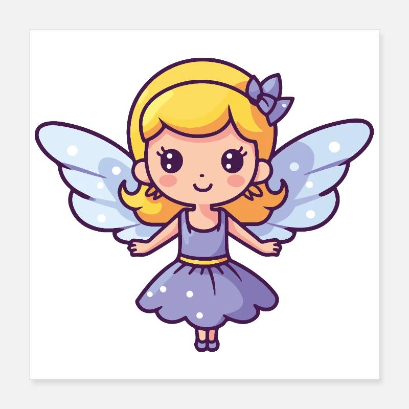 Fée Doux Bébé Conte de Fées Poster 40 x 40 cm