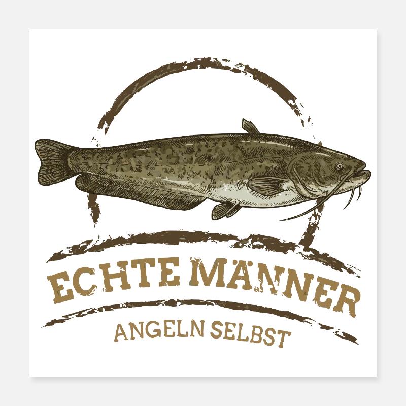 Real Men Catching Catfish Poster 16" x 16" (40x40 cm)