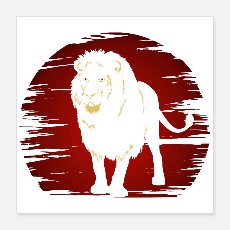 Lion dans l’obscurité Poster 40 x 40 cm