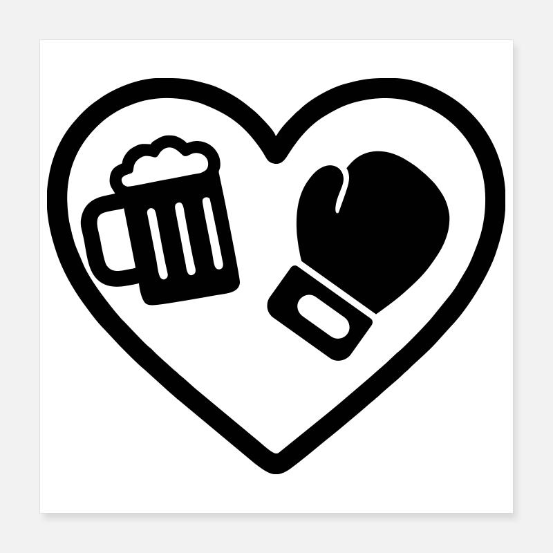 Heart Boxing Beer Poster 16" x 16" (40x40 cm)