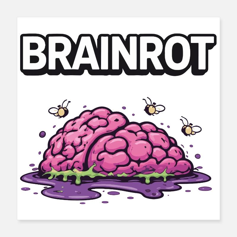 Brainrot Zombie Gehirn Poster 40x40 cm