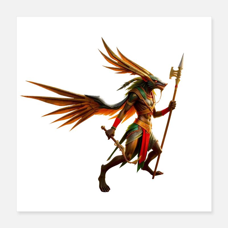 Armure cérémonielle Guerrier Phénix Poster 40 x 40 cm