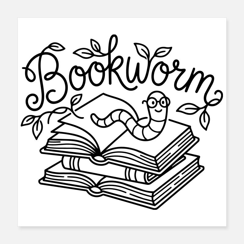 Rat de bibliothèque Poster 40 x 40 cm